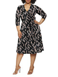 Women's Summer Swing Dress Floral V Neck Plus Size Midi Dress
