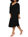 Women's Summer Swing Dress Floral V Neck Plus Size Midi Dress