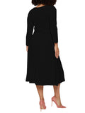 Women's Summer Swing Dress Floral V Neck Plus Size Midi Dress
