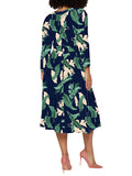 Women's Summer Swing Dress Floral V Neck Plus Size Midi Dress