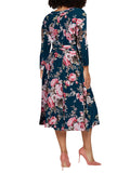 Women's Summer Swing Dress Floral V Neck Plus Size Midi Dress
