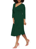 Women's Summer Swing Dress Floral V Neck Plus Size Midi Dress