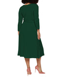 Women's Summer Swing Dress Floral V Neck Plus Size Midi Dress