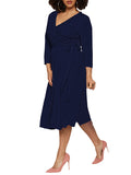Women's Summer Swing Dress Floral V Neck Plus Size Midi Dress