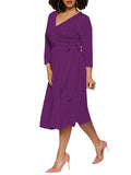 Women's Summer Swing Dress Floral V Neck Plus Size Midi Dress