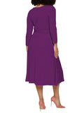 Women's Summer Swing Dress Floral V Neck Plus Size Midi Dress