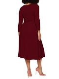 Women's Summer Swing Dress Floral V Neck Plus Size Midi Dress
