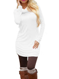 Pinkqueen Long Sleeve Turtleneck Dress Tunic T Shirt For Women