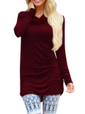 Pinkqueen Long Sleeve Turtleneck Dress Tunic T Shirt For Women