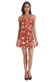 Pumpkin Snake Ghost Print Halloween Dress Tangerine