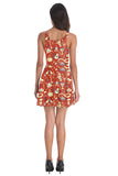 Pumpkin Snake Ghost Print Halloween Dress Tangerine