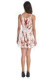 Scary Bloody Zombie Nurse Halloween Costume Dress White
