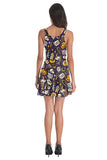 Pumpkin Lantern Skull Halloween Dress Navy Blue