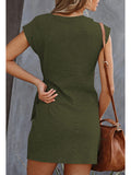 Pinkqueen Women's Short Sleeve T Shirt Dresses Tie Knot Bodycon Mini Dress