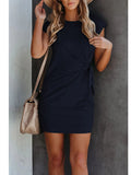 Pinkqueen Women's Short Sleeve T Shirt Dresses Tie Knot Bodycon Mini Dress