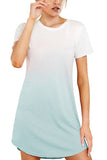 Short Sleeve Ombre Mini Dress Light Blue