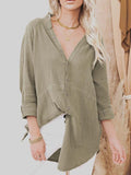 Women's Long Sleeve V Neck Button Down Shirt Summer Tunic Dresses
