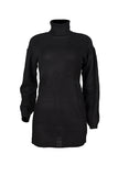 Womens Turtleneck Black Sweater Dress