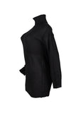 Womens Turtleneck Black Sweater Dress
