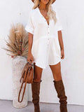 Women V Neck Long Sleeve Button Down Blouse Oversized Tunic Dress
