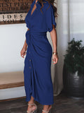 Robe chemise en satin à manches courtes pour femmes avec ceinture