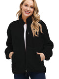 Manteau chaud pour femme veste en fausse fourrure poche avant manteau polaire d'hiver