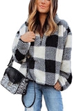 1/4 Zip Plaid Pullover Outwear