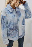 Women'S Tie Dye Casual Fuzzy Coat