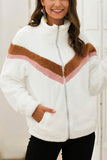 Colorblock Oversized Teddy Jacket