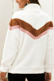 Colorblock Oversized Teddy Jacket