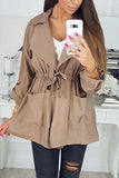 Drawstring Waist Short Trench Coat