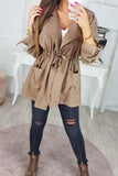 Drawstring Waist Short Trench Coat