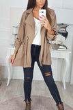 Drawstring Waist Short Trench Coat