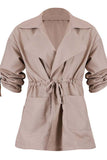 Drawstring Waist Short Trench Coat