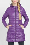 Light Weight Long Puffer Jacket Women Purple