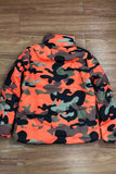 Women Cropped Funnel Neck Down Jacket Orange