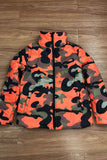 Women Cropped Funnel Neck Down Jacket Orange