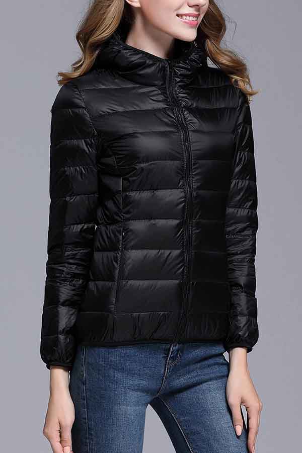 Lightweight Packable Down Coat Black