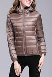 Portable Women Down Jacket Khaki