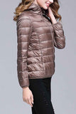 Portable Women Down Jacket Khaki