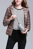 Portable Women Down Jacket Khaki