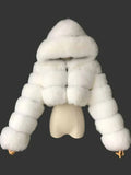 Crop Faux Fur Coat Fluffy Short Jacket White