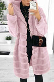 Winter Luxury Faux Fur Long Coats Pink