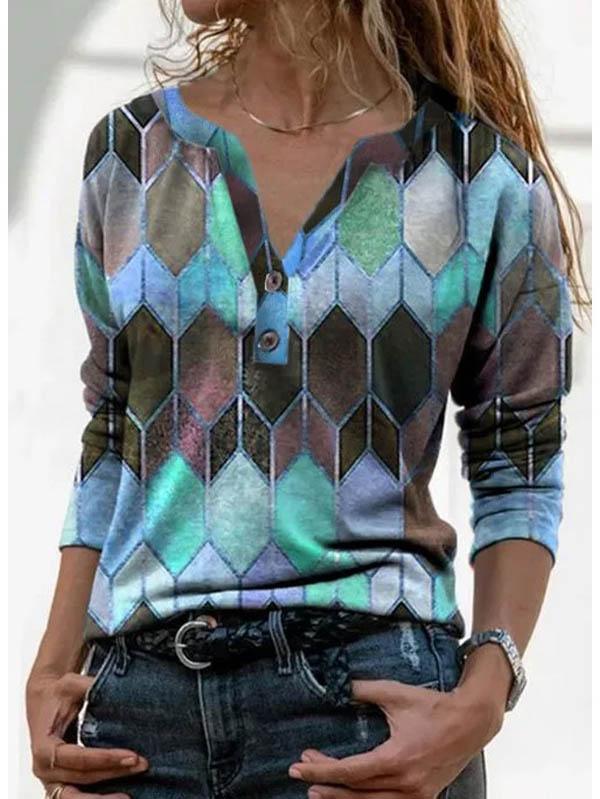 Womens Long Sleeve Geometric Oversized Sweatshirts