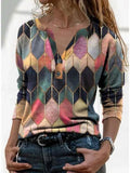 Womens Long Sleeve Geometric Oversized Sweatshirts