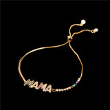 Mom's Gift Colored Zircon Mama Bracelets for Mother's Day Gift