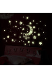 Shiny Kids Bedrooms Decor Moon Stars Sticker Wall Decal White
