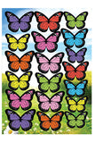 Autocollants muraux papillon 3D Multicolore 18 pièces