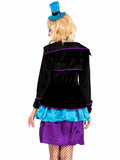 Black Mad Hatter Alice In Wonderland Circus Costume