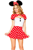 Red Cosplay Womens Mouse Halloween Cartoon Costume